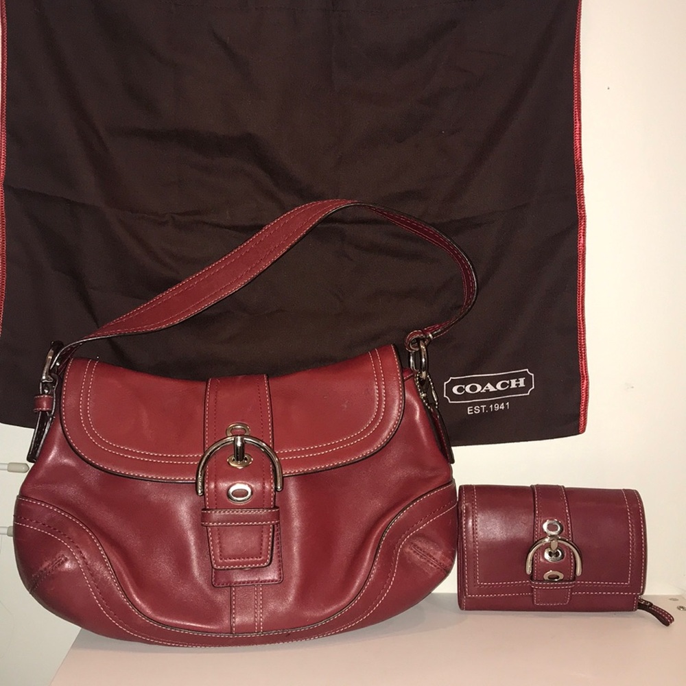 💫leather coach purse and wallet💫